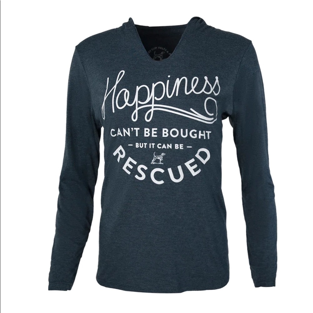 Grounds and Hounds Long-sleeved Happiness Rescue Pup Shirt Navy